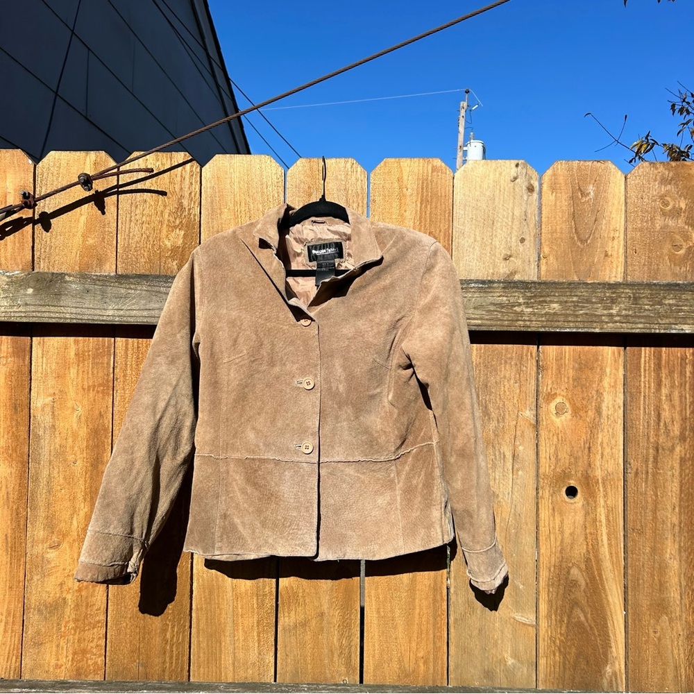 Brandon Thomas Suede‎ Jacket size large y2k fall winter leather aesthetic